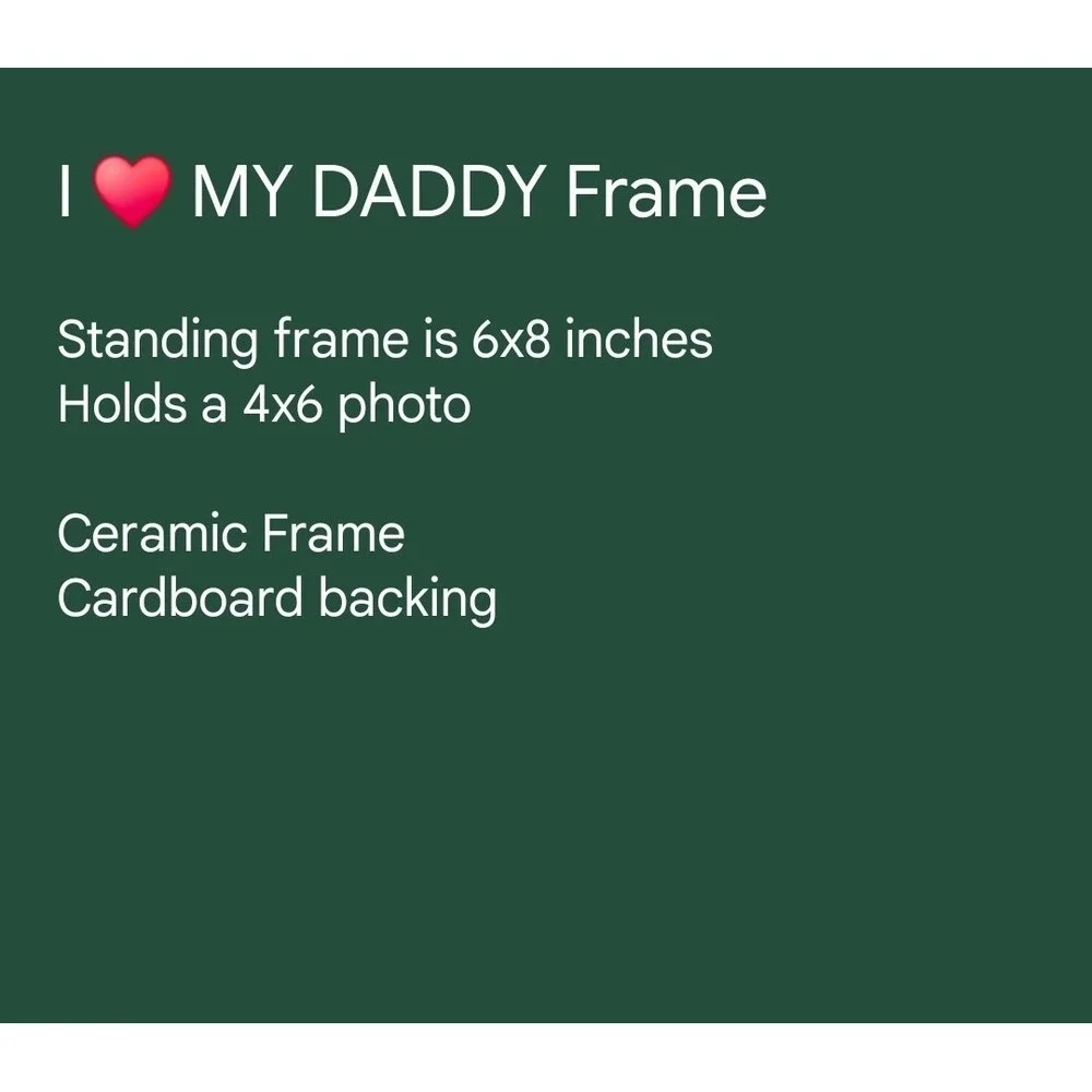 Vintage 90s I LOVE MY DADDY Picture Frame 6x8